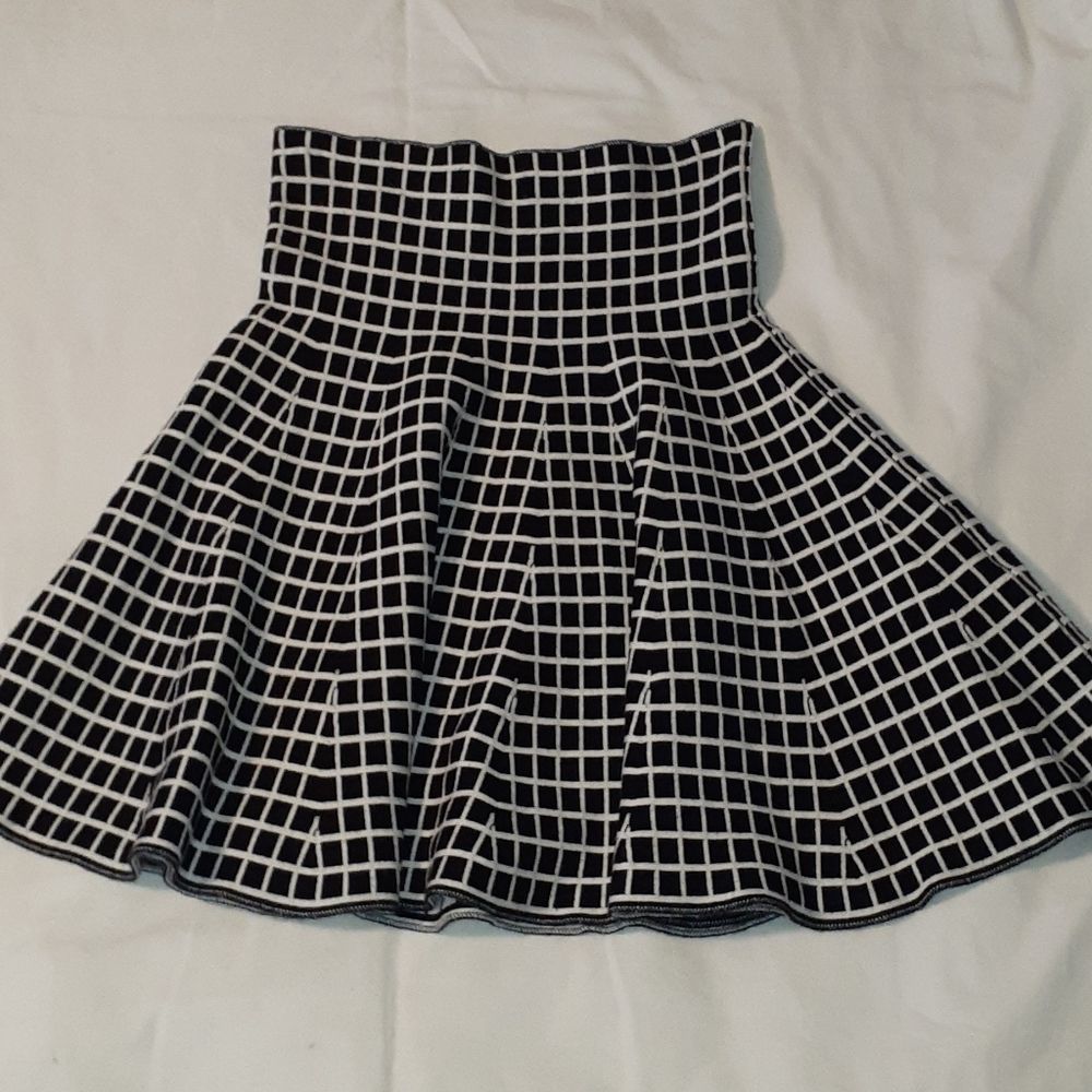 Cache Cache High Waist Circle Miniskirt Squares S - Picture 2 of 5